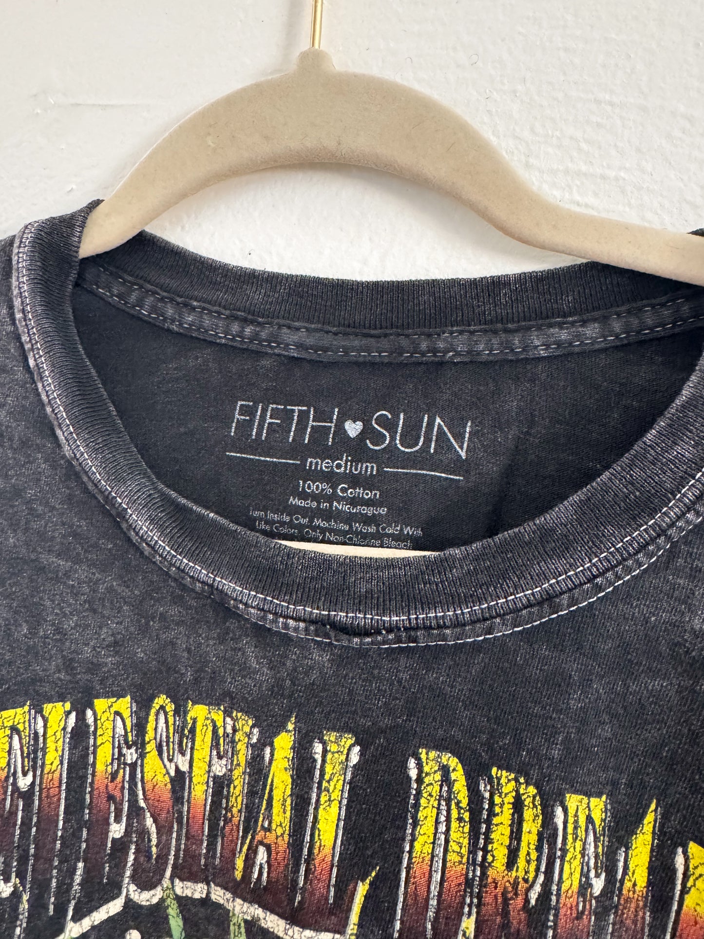 Acid Wash Cropped Tee Size Medium