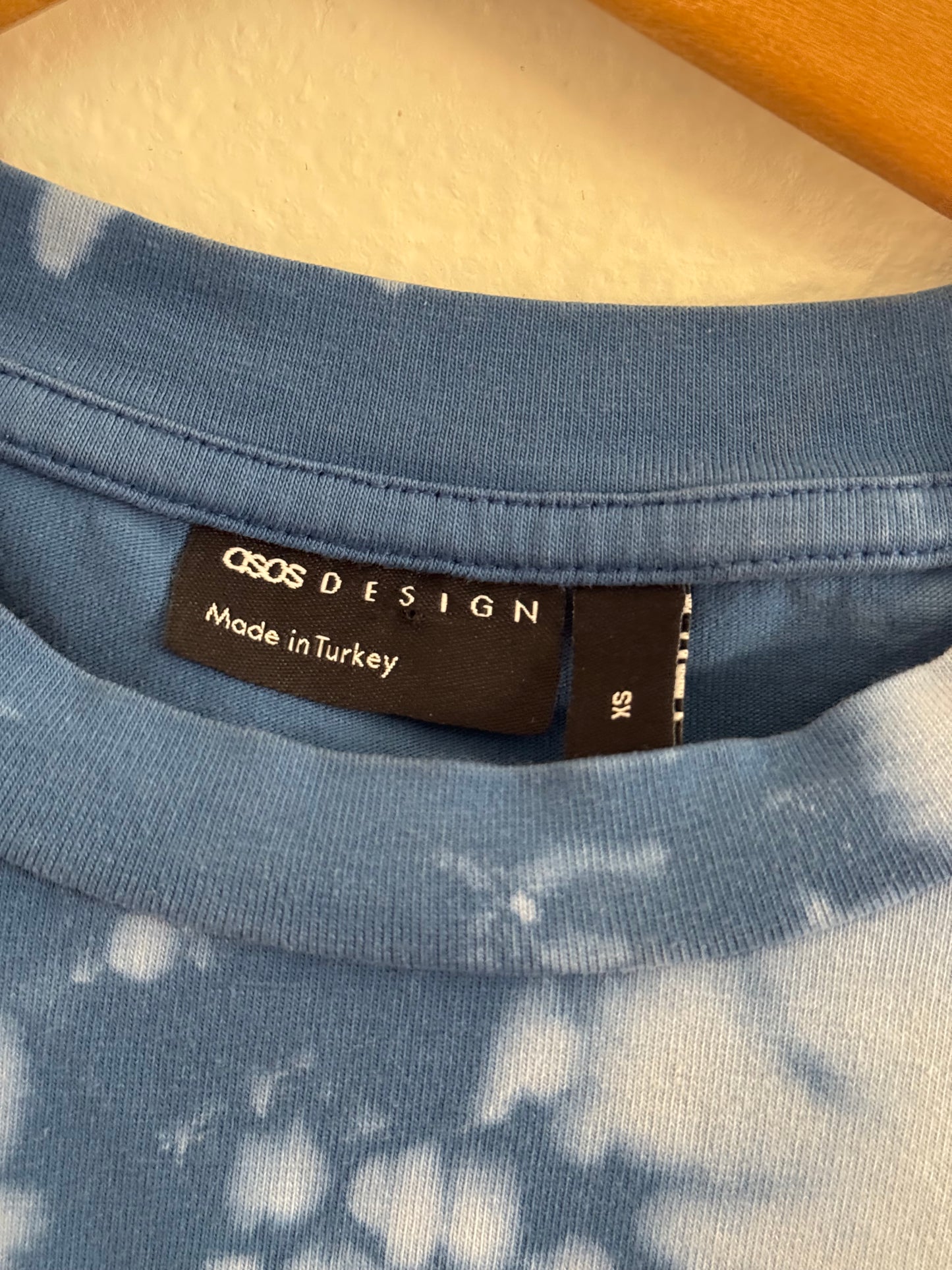 ASOS Design Blue Tie-Dye Tee Size X-Small