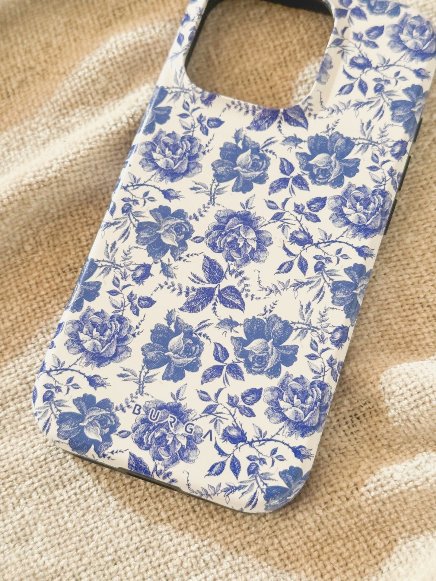 Burga Blue & White Foral IPhone 15 pro Case