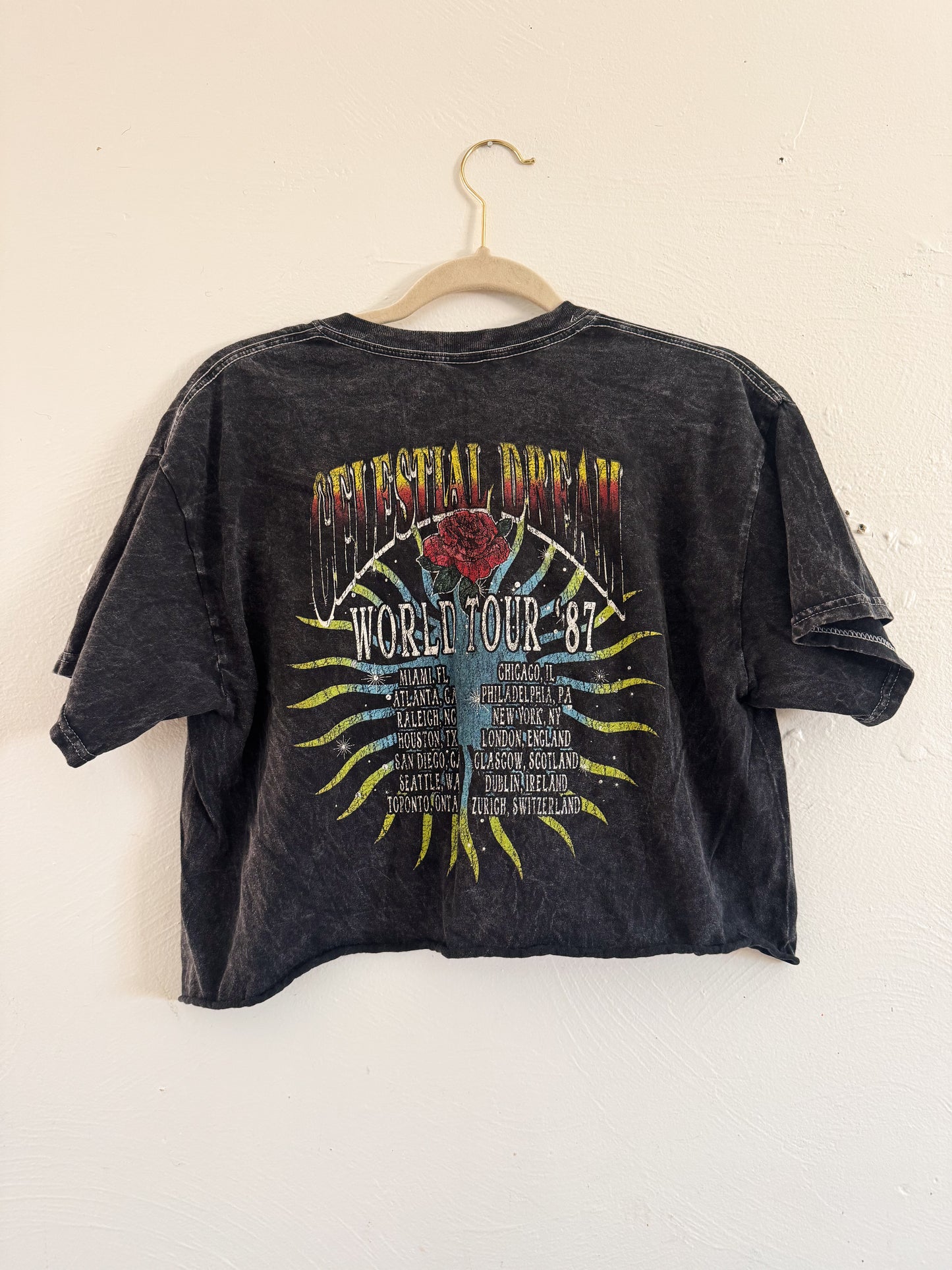 Acid Wash Cropped Tee Size Medium