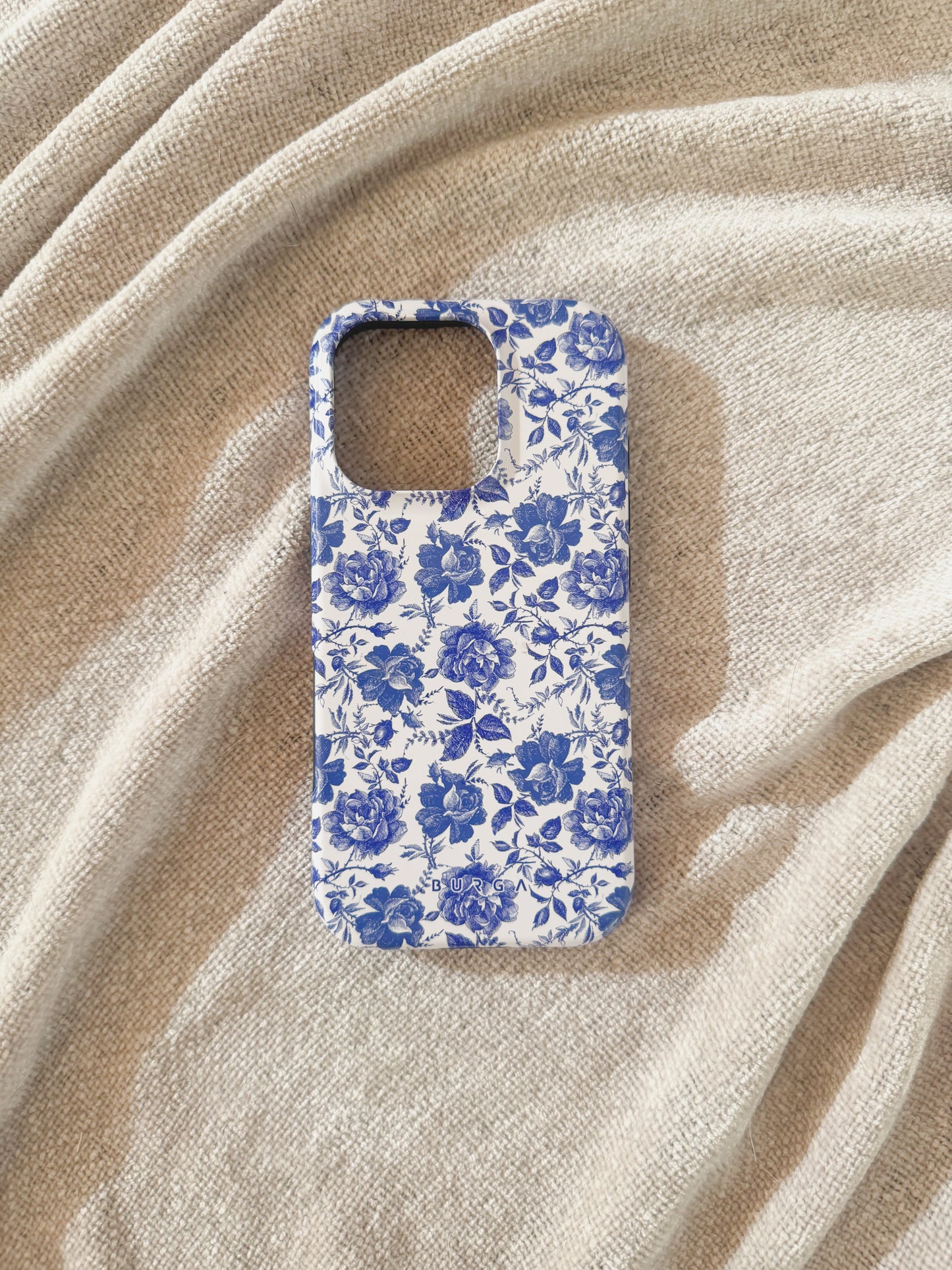 Burga Blue & White Foral IPhone 15 pro Case