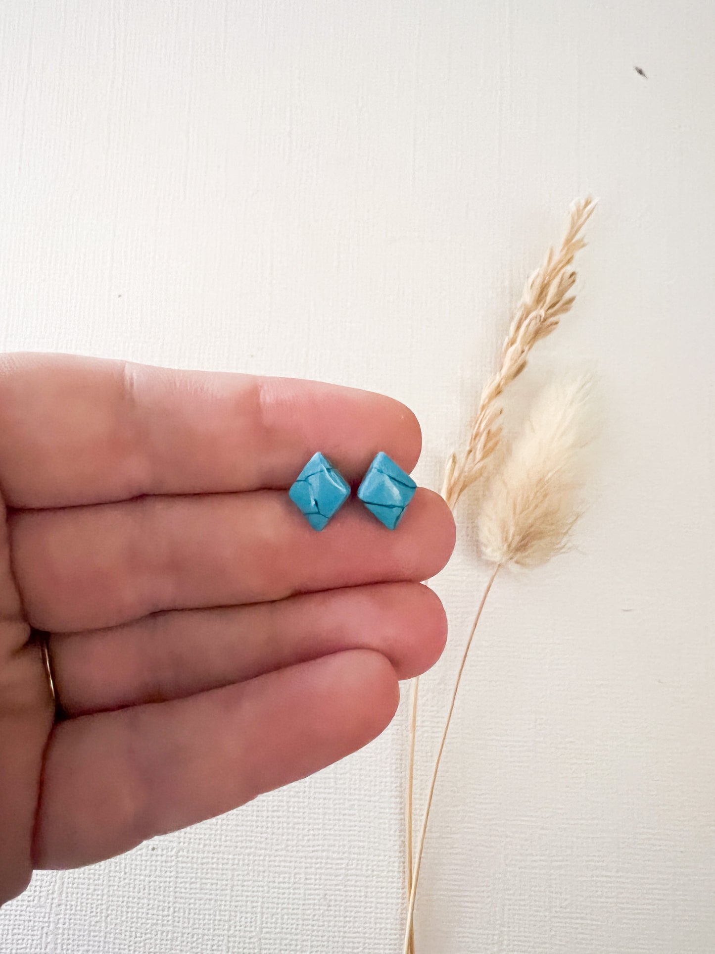 Turquoise Diamond Studs