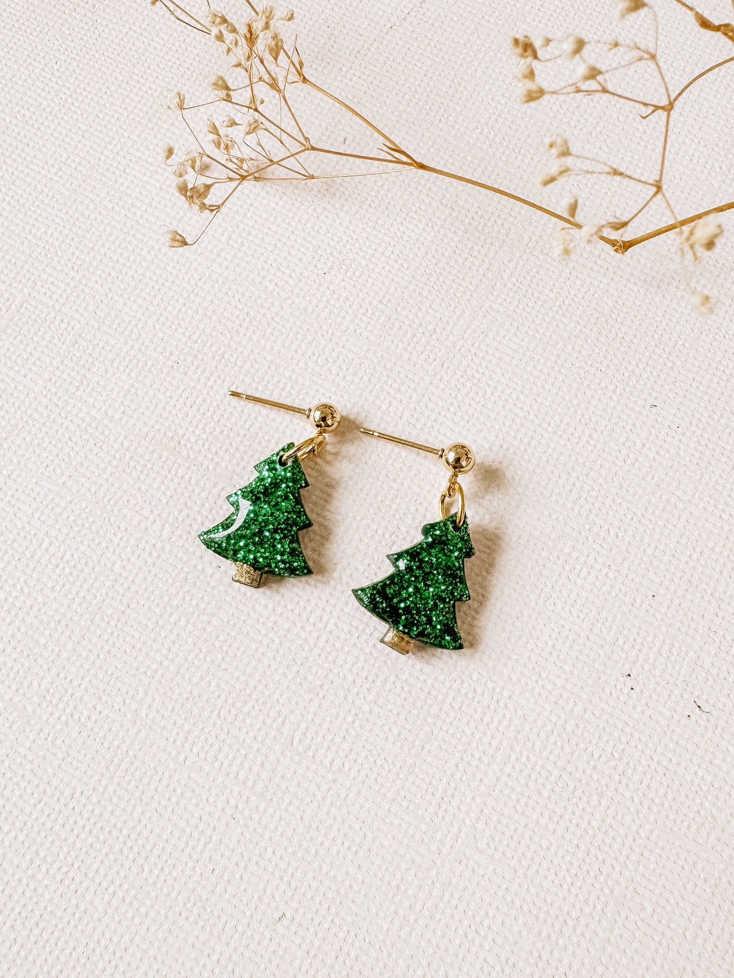 Green Glitter Christmas Trees
