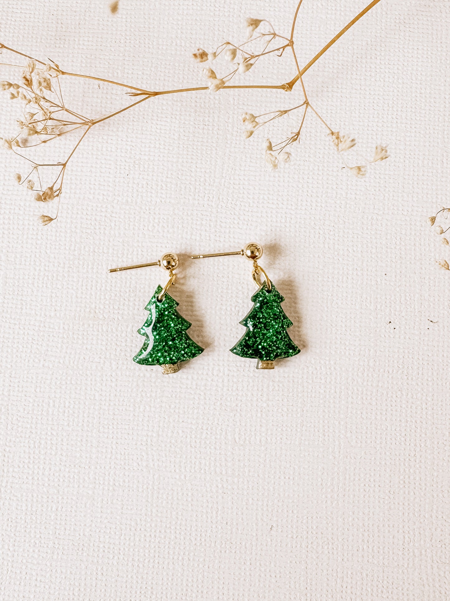 Green Glitter Christmas Trees