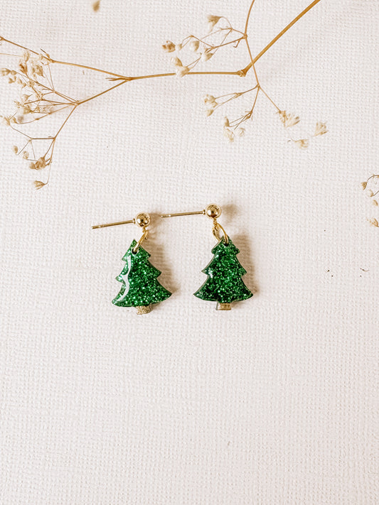 Green Glitter Christmas Trees