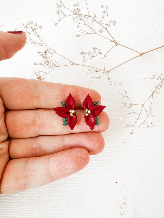 Half Poinsettia Studs